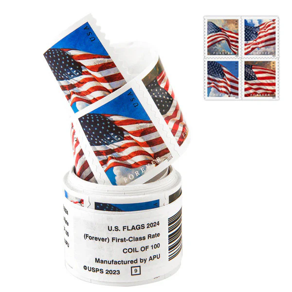 2024 U.S. Flags Forever First Class Postage Stamps - Rolls