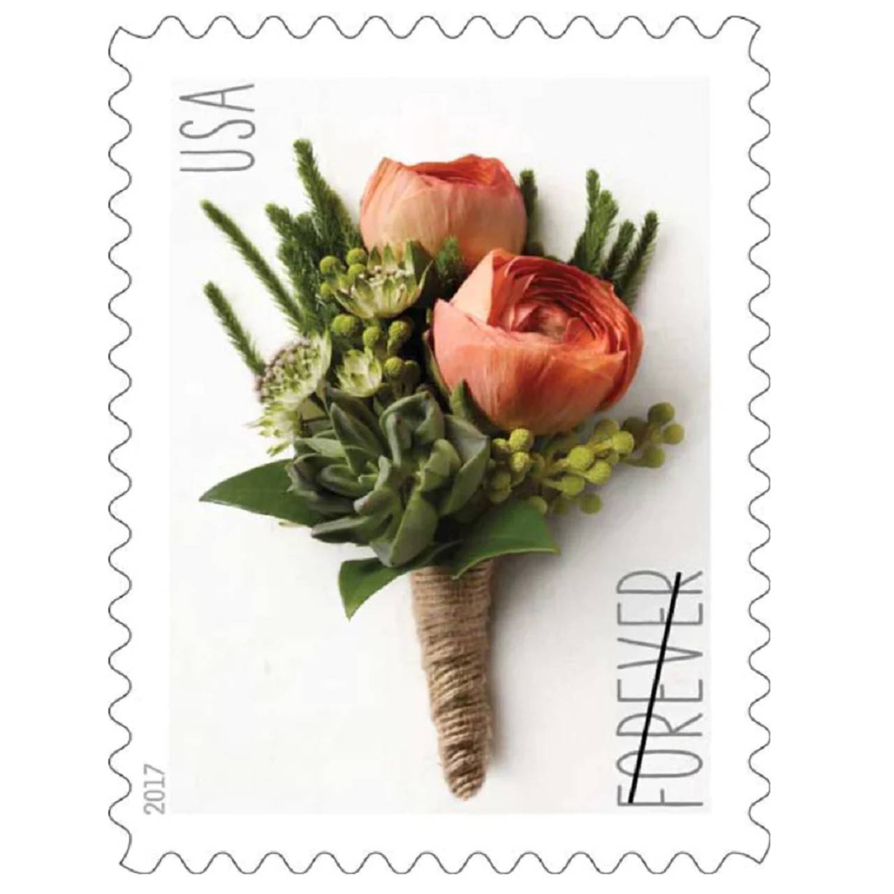 Wedding Series Celebration Boutonniere - 2017 Forever Stamps, 100-Count 2017 Wedding Series Celebration Boutonniere Forever Stamps