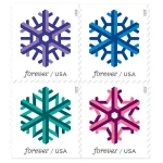 Geometric Snowflakes Forever Stamps