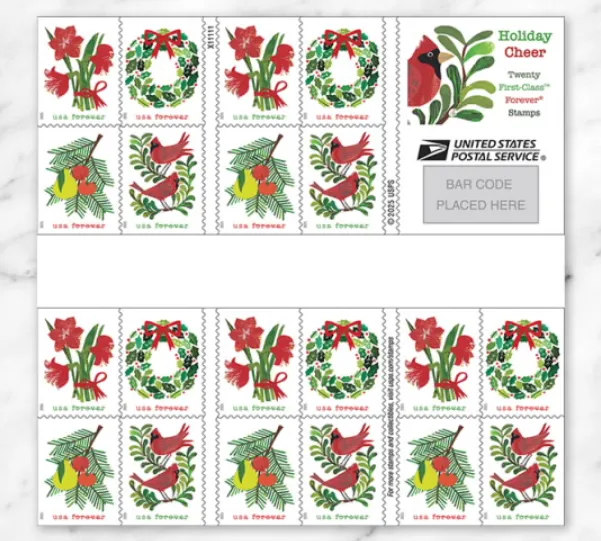 Holiday Cheer - 2025 Forever Stamps, 100-Count